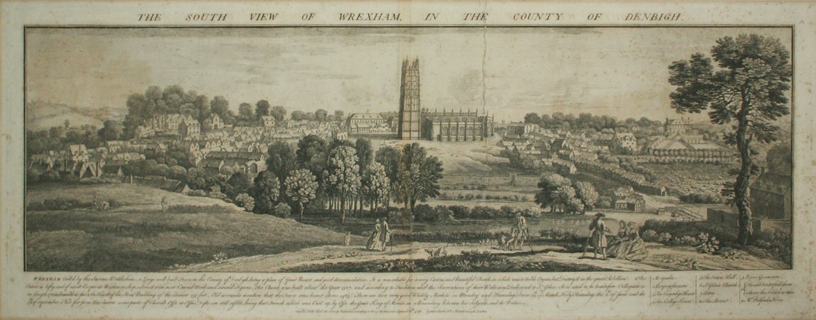 Print - The South View of Wrexham in the County of Denbigh.